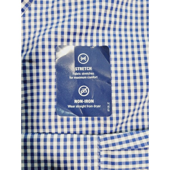 Izod Button Down Shirt Men's L Blue Gingham Check Long Sleeve NWT - Picture 4 of 11